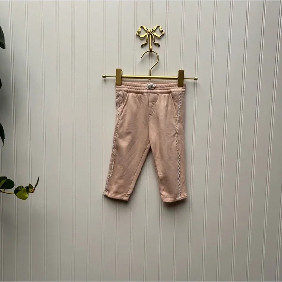 CHLOE Eyelet Trim Joggers Pink 12M - Picture 3 of 6